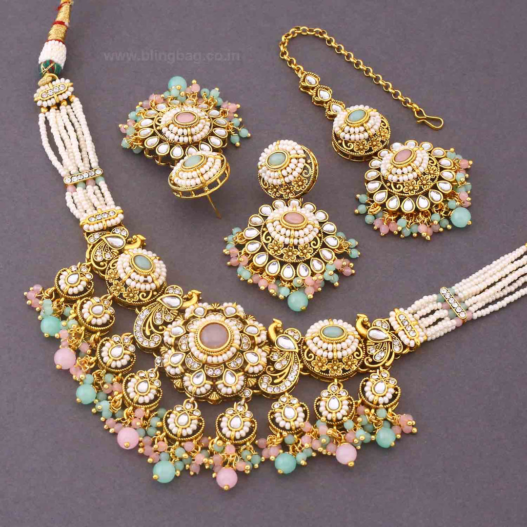 Multicolor Iniya Kundan Jewellery Set