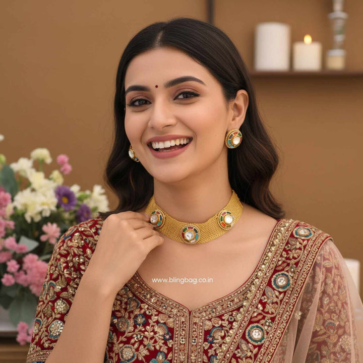 Multicolor Iraani Antique Jewellery Set