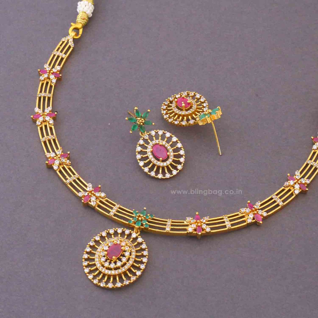 Multicolor Isha Hasli Antique Jewellery Set - New Arrival