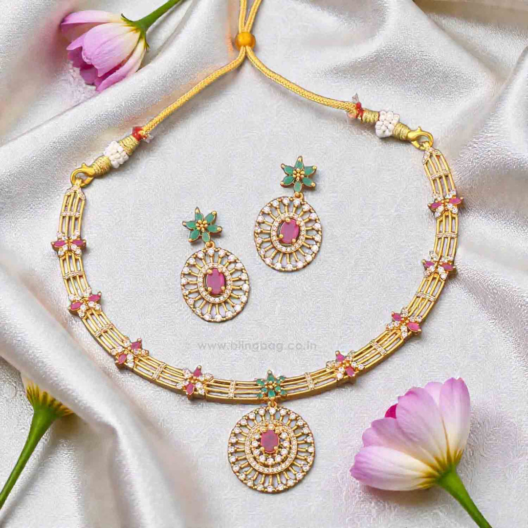 Multicolor Isha Hasli Antique Jewellery Set - New Arrival