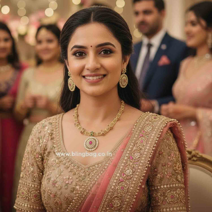 Multicolor Isha Hasli Antique Jewellery Set - New Arrival