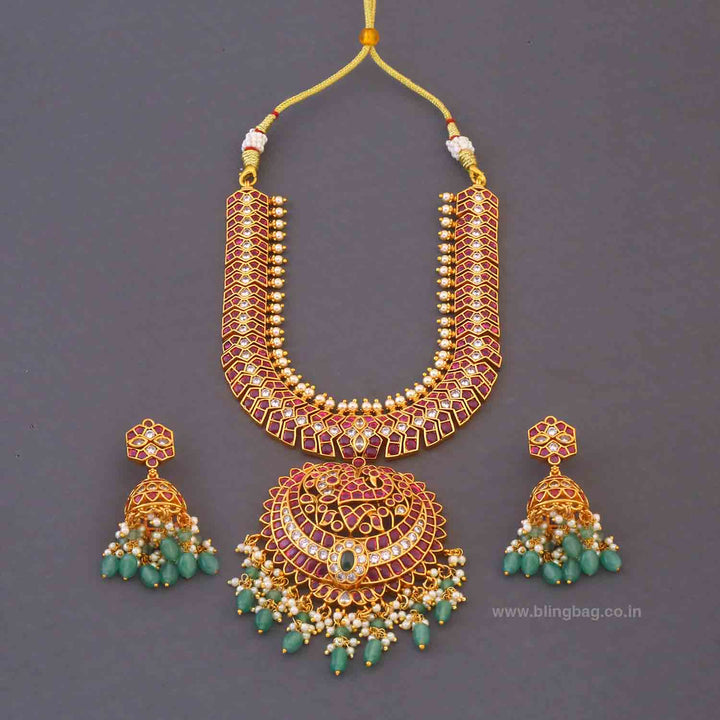 Multicolor Itiaaki Antique Jewellery Set- New Arrivals