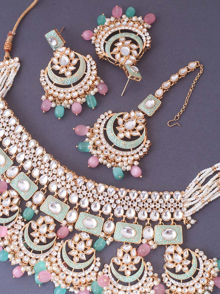 Multicolor Itkari Kundan Jewellery Set