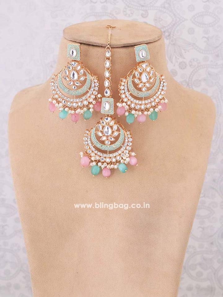 Multicolor Itkari Kundan Jewellery Set
