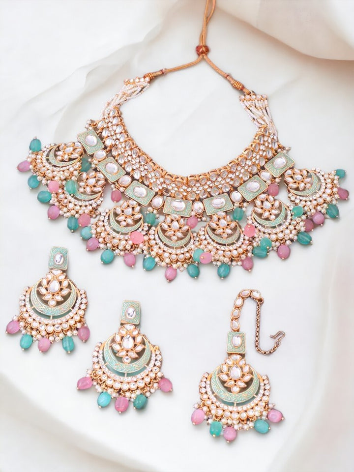 Multicolor Itkari Kundan Jewellery Set