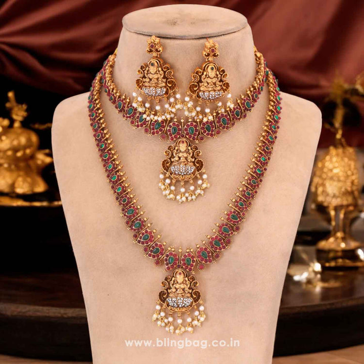 Multicolor Jagaddhatri Bridal Temple Jewellery Set- New Arrival