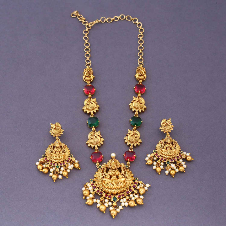 Multicolor Jaganmatai Temple Jewellery Set- New Arrival
