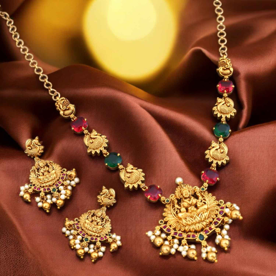 Multicolor Jaganmatai Temple Jewellery Set- New Arrival