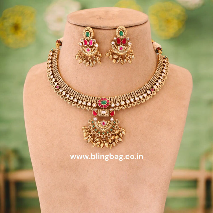 Multicolor Jahnvi Antique Rajwadi Set