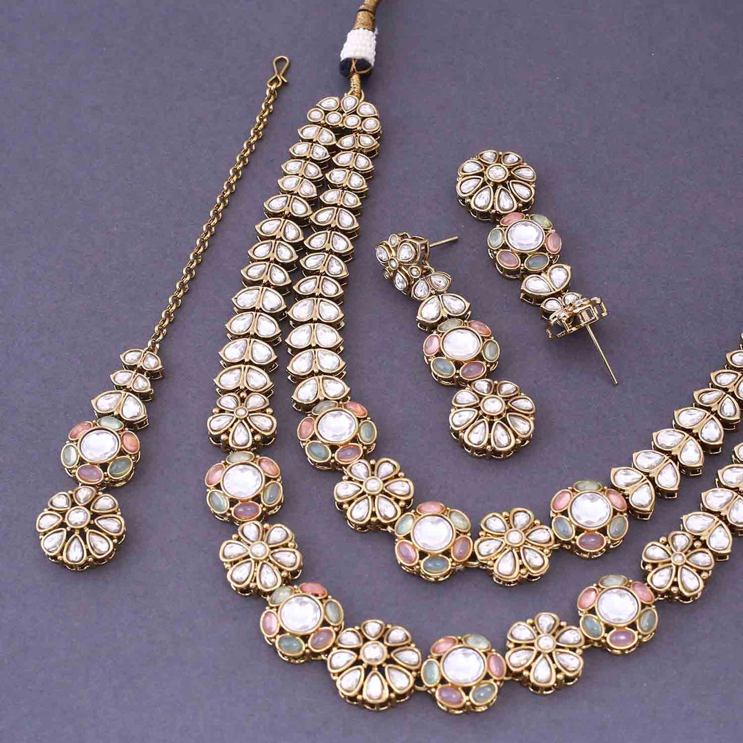 Multicolor Jaine Kundan Jewellery Set
