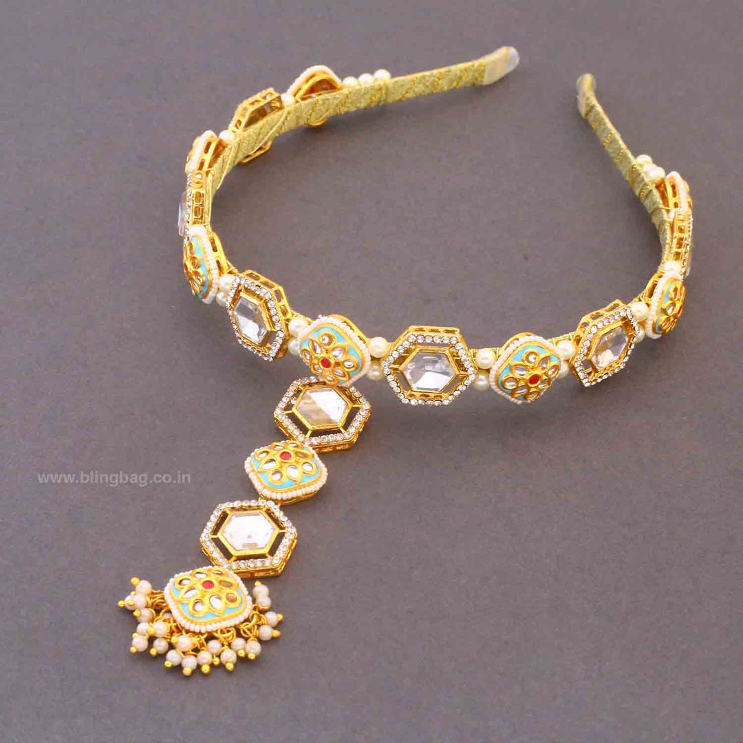 Multicolor Jaiska Hairband With Tikka