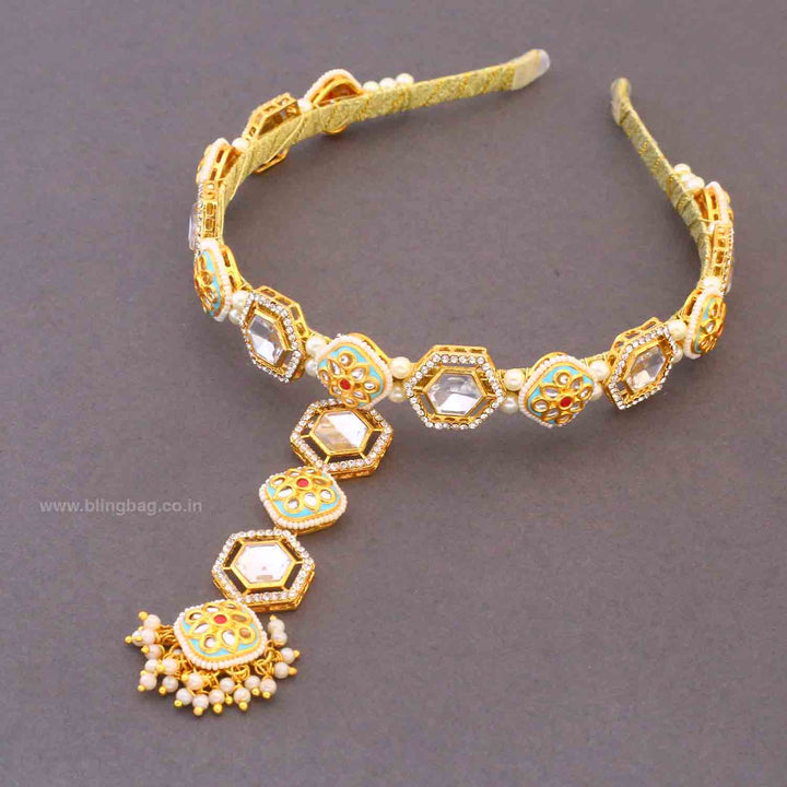 Multicolor Jaiska Hairband With Tikka