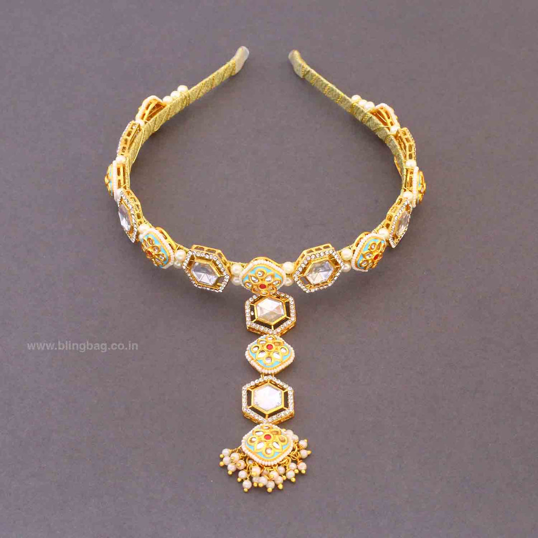 Multicolor Jaiska Hairband With Tikka