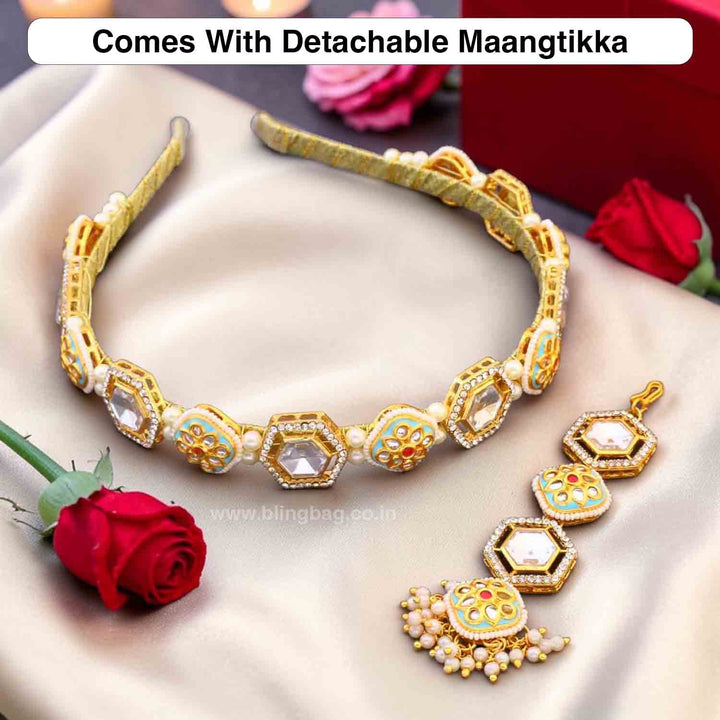 Multicolor Jaiska Hairband With Tikka