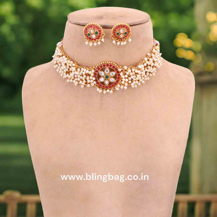 Multicolor Japleen Antique Jewellery Set - New Arrival