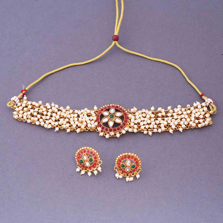 Multicolor Japleen Antique Jewellery Set - New Arrival