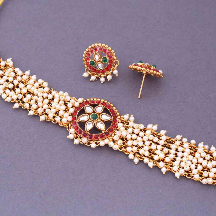 Multicolor Japleen Antique Jewellery Set - New Arrival