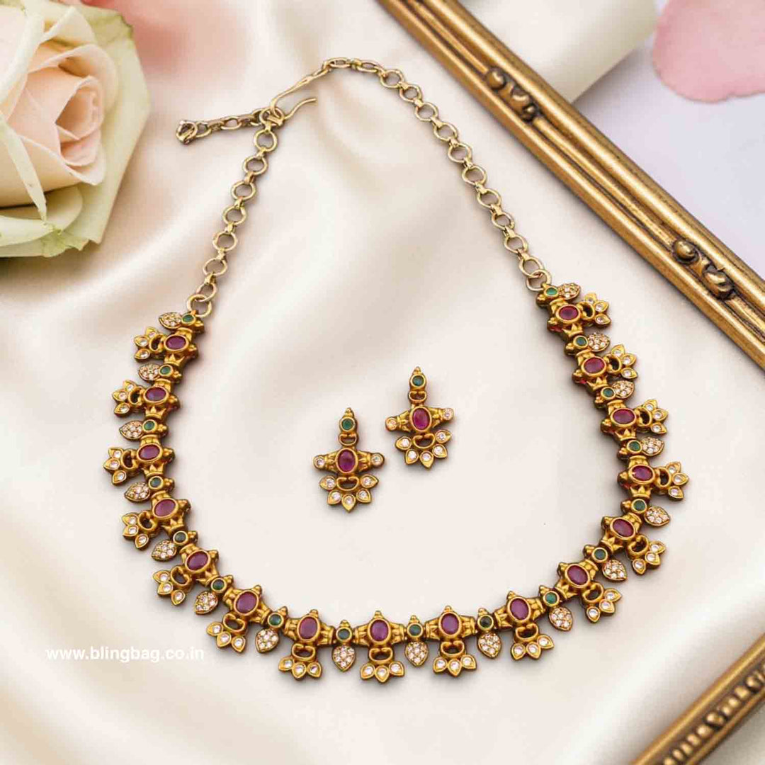 Multicolor Japna Antique Jewellery Set - New Arrival