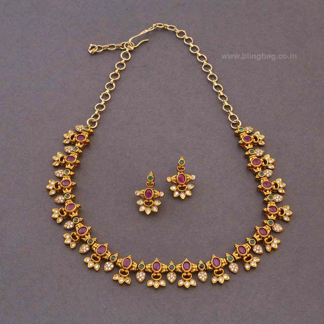 Multicolor Japna Antique Jewellery Set - New Arrival