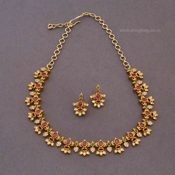 Multicolor Japna Antique Jewellery Set - New Arrival