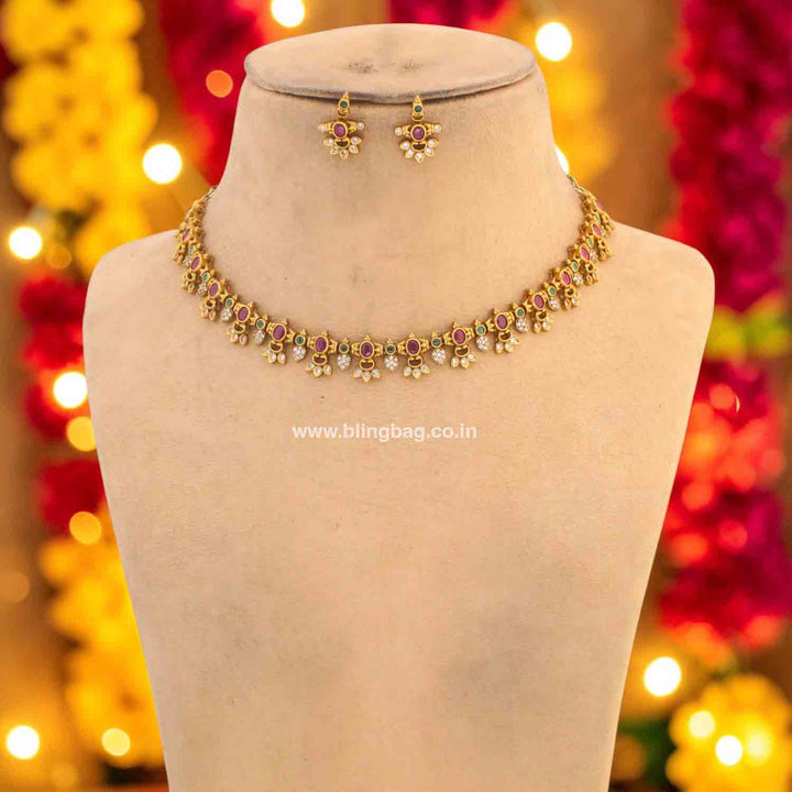 Multicolor Japna Antique Jewellery Set - New Arrival