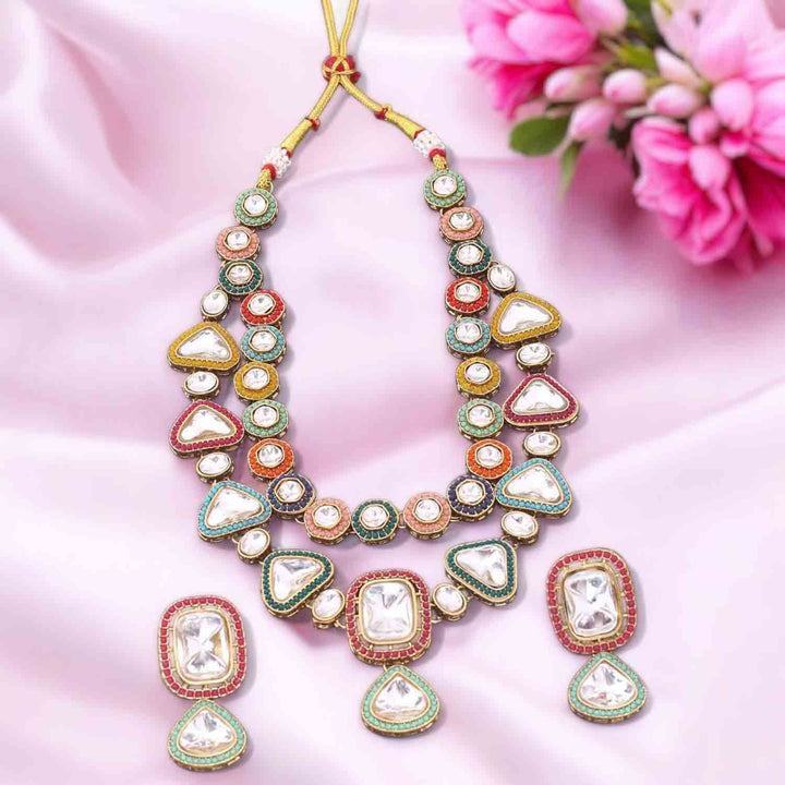 Multicolor Jayanshri Kundan Jewellery Set