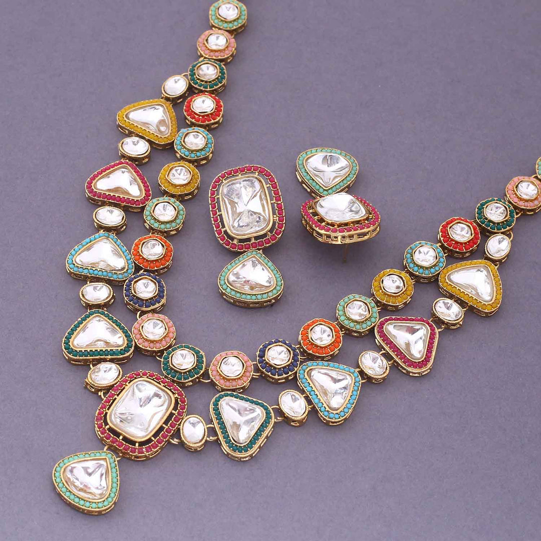 Multicolor Jayanshri Kundan Jewellery Set