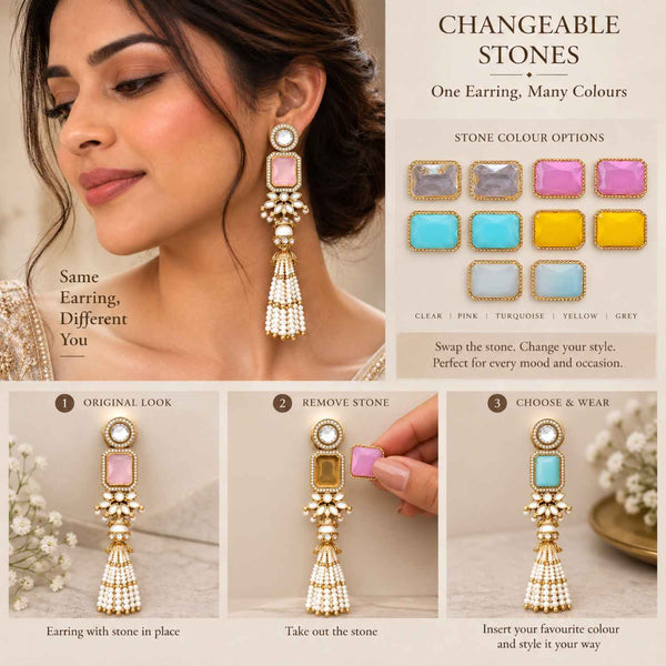 Multicolor Jewel Color Changeable Danglers