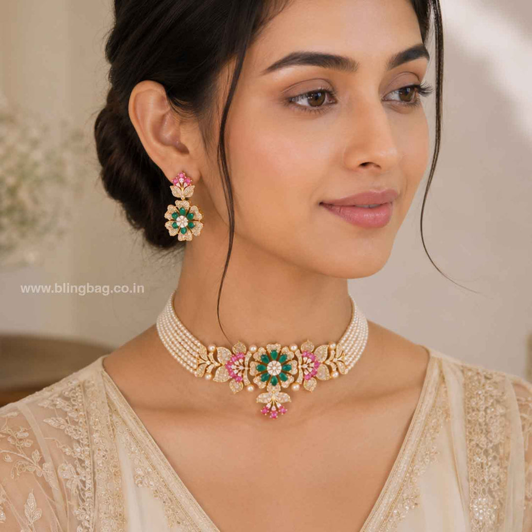 Multicolor Juliaia Zirconia Jewellery Set- New Arrivals