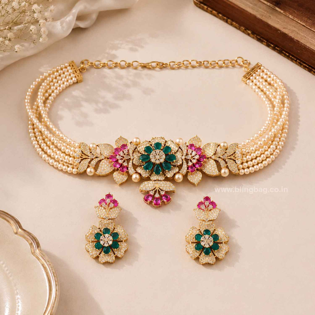 Multicolor Juliaia Zirconia Jewellery Set- New Arrivals
