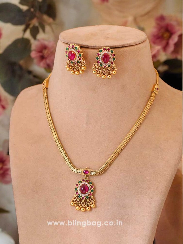 Multicolor Kailash Antique Jewellery Set