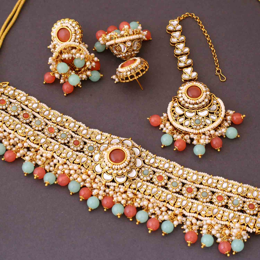 Multicolor Kaira Kundan Jewellery Set