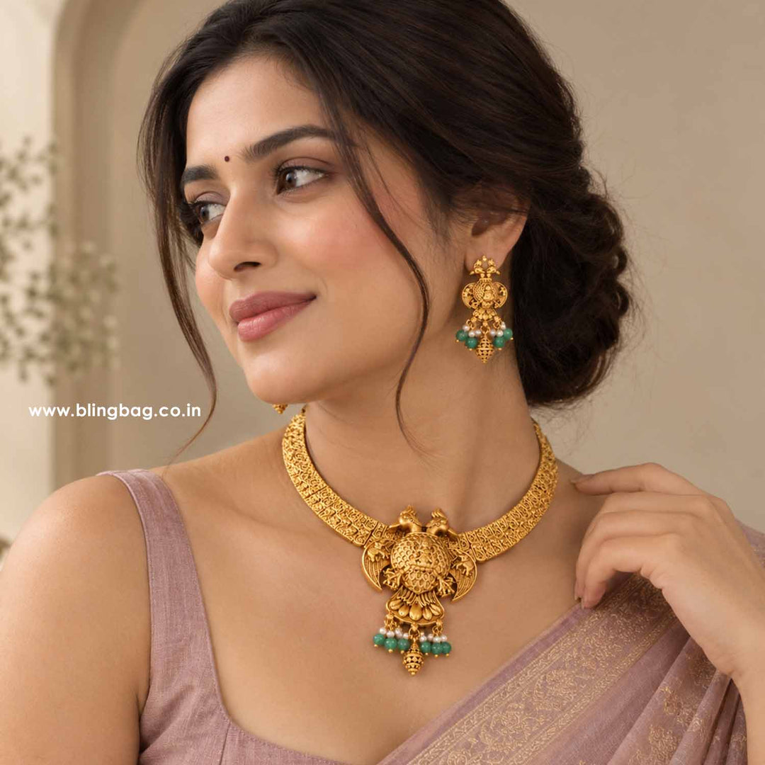 Multicolor Kamakshia Temple Jewellery Set- New Arrival
