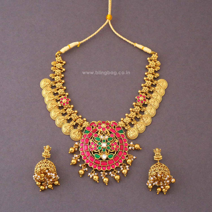 Multicolor Kamalaini Temple Jewellery Set- New Arrival