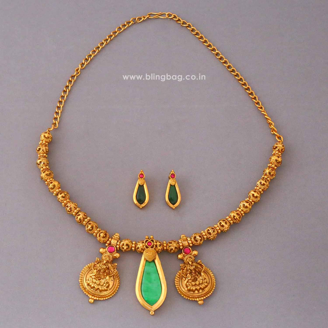 Multicolor Kamalaya Temple Jewellery Set- New Arrival