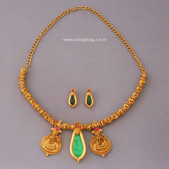 Multicolor Kamalaya Temple Jewellery Set- New Arrival