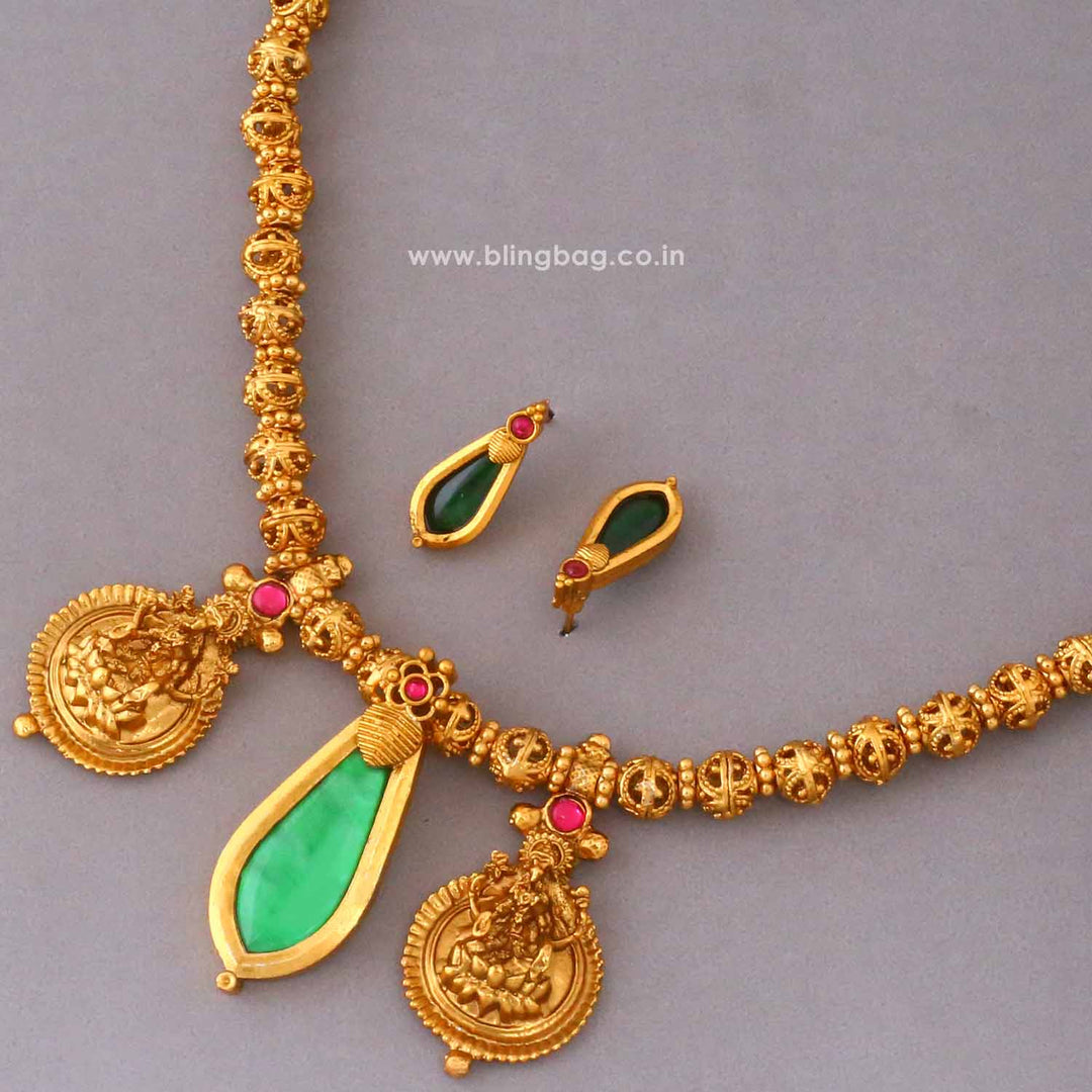 Multicolor Kamalaya Temple Jewellery Set- New Arrival