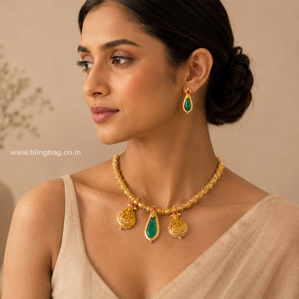 Multicolor Kamalaya Temple Jewellery Set- New Arrival