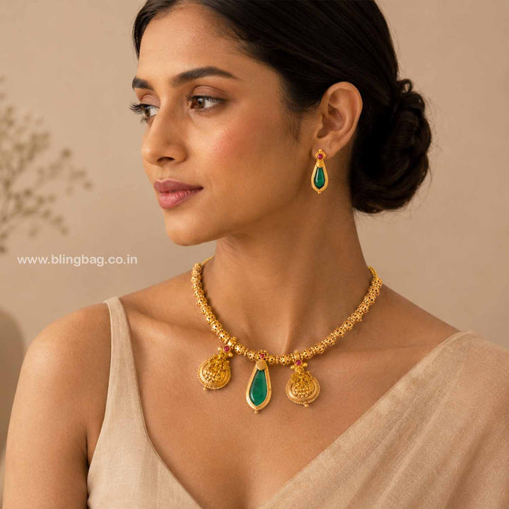 Multicolor Kamalaya Temple Jewellery Set- New Arrival
