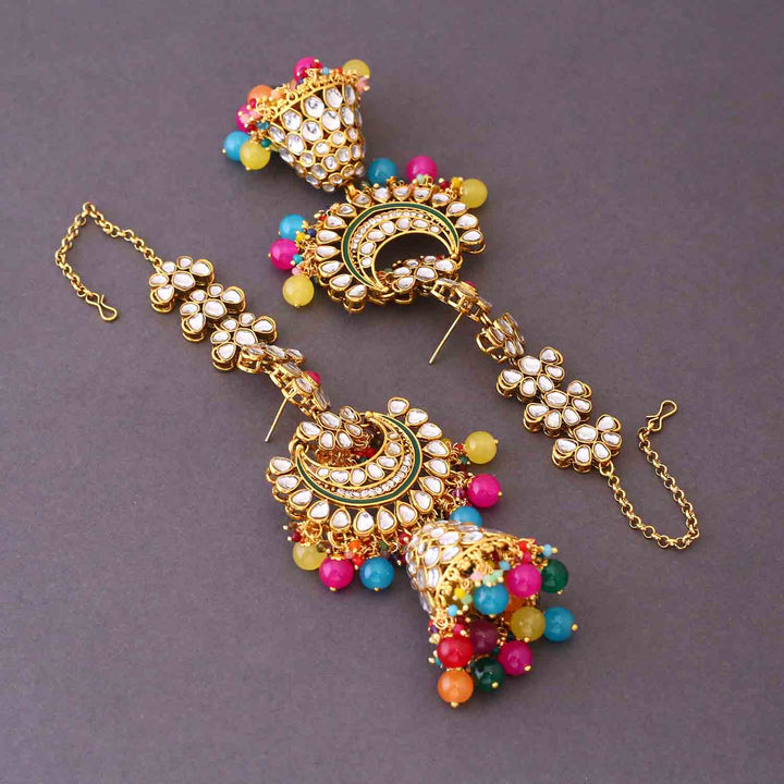 Multicolor Karanja Sahara Jhumkis