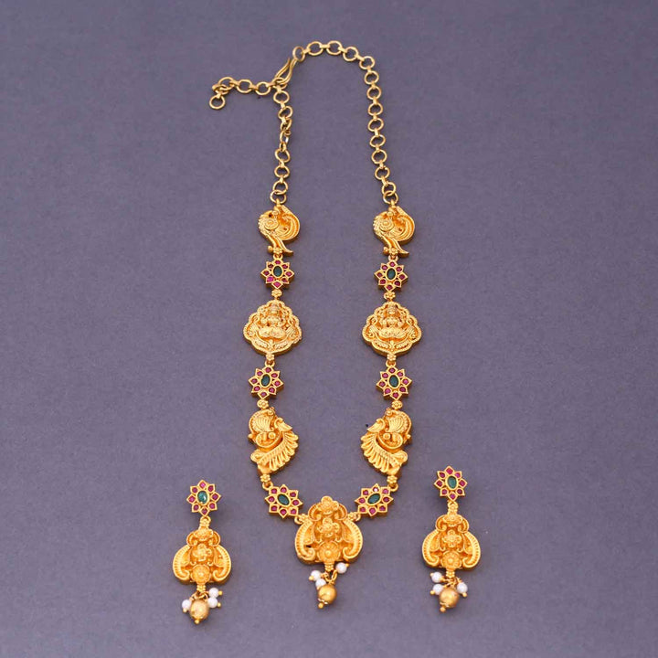 Multicolor Karunalayai Temple Jewellery Set- New Arrival