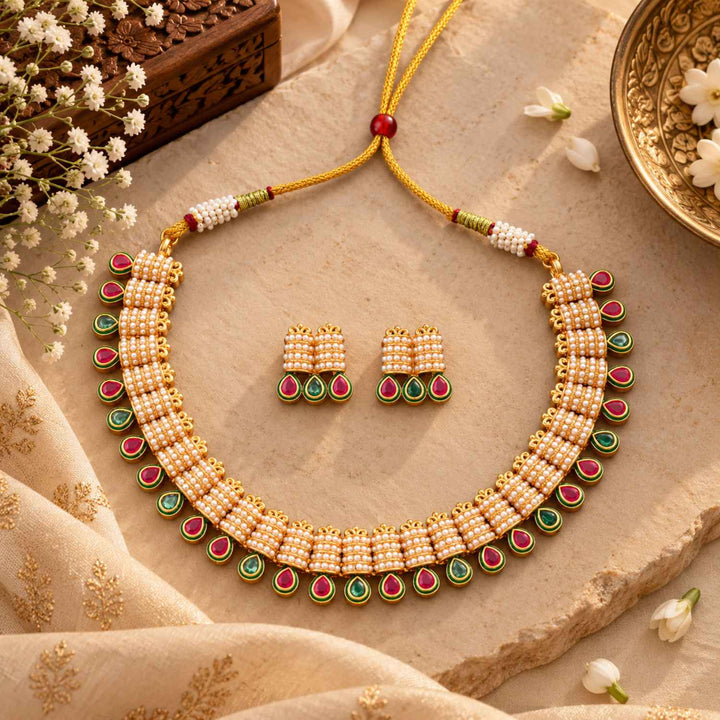 Multicolor Kashika Antique Jewellery Set - New Arrival