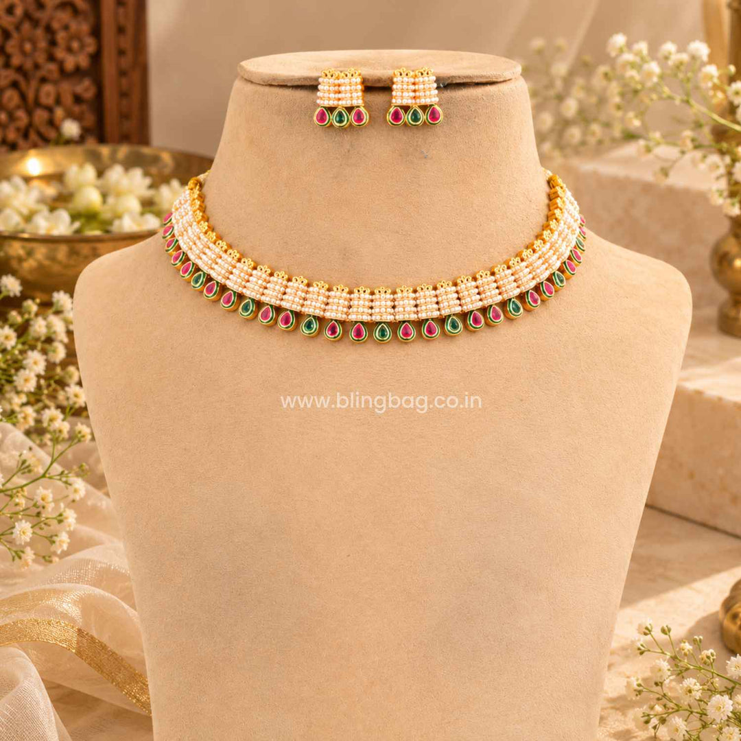Multicolor Kashika Antique Jewellery Set - New Arrival