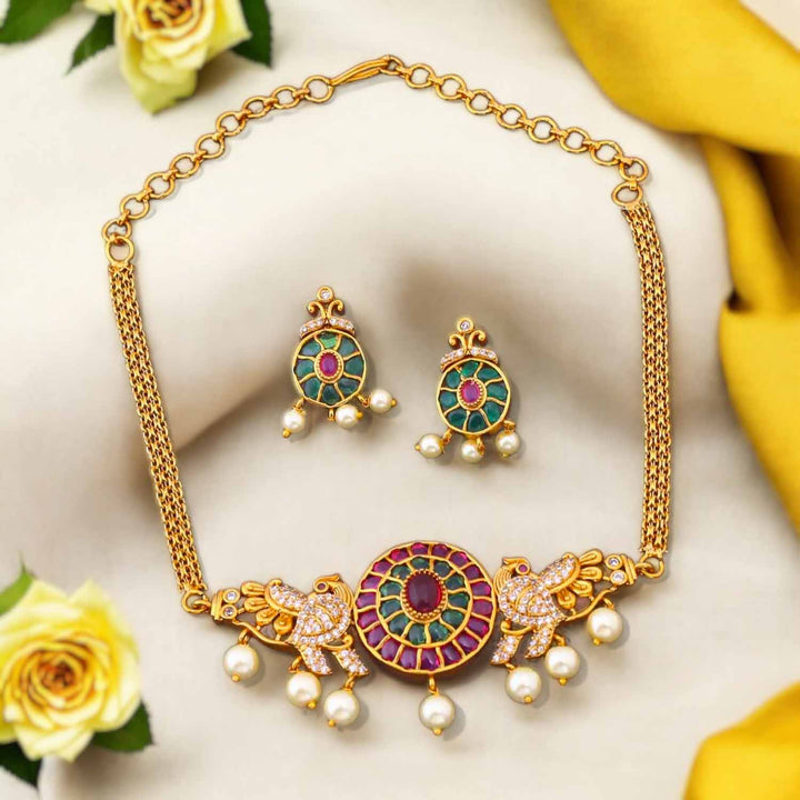 Multicolor Kashum Antique Jewellery Set - New Arrival
