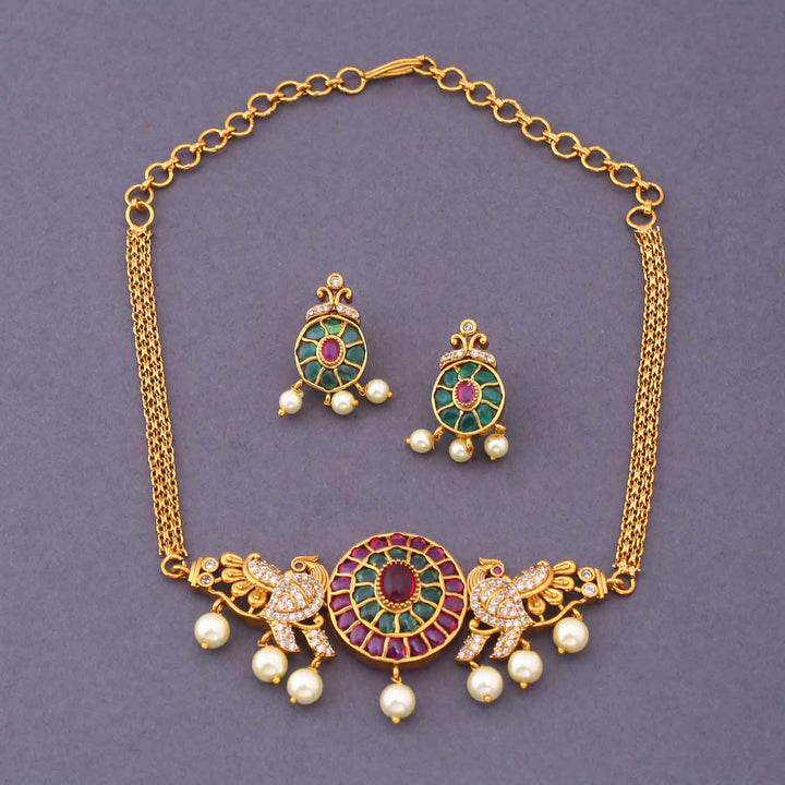 Multicolor Kashum Antique Jewellery Set - New Arrival