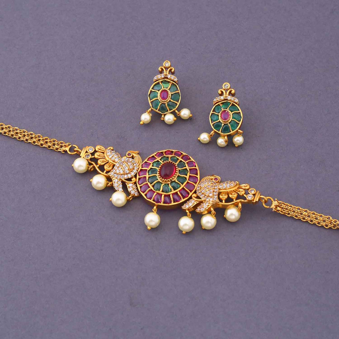 Multicolor Kashum Antique Jewellery Set - New Arrival