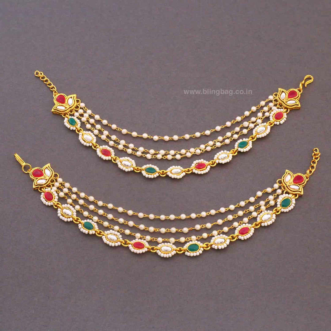 Multicolor Kamalai Antique Ear Chain