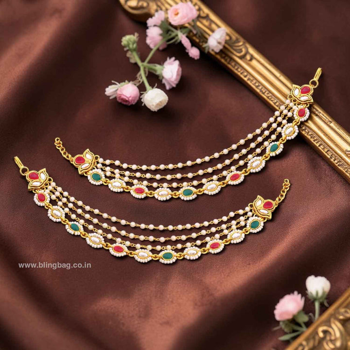 Multicolor Kamalai Antique Ear Chain