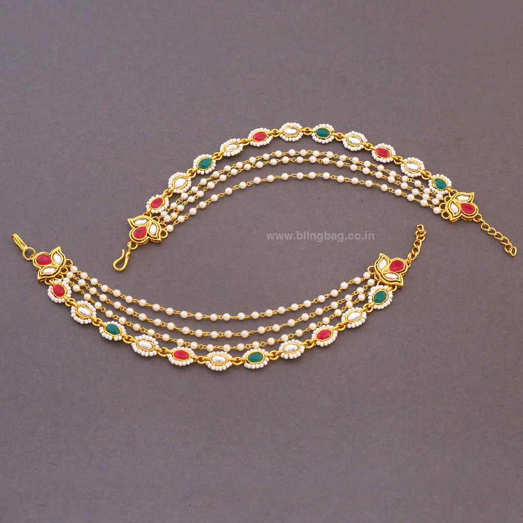 Multicolor Kamalai Antique Ear Chain