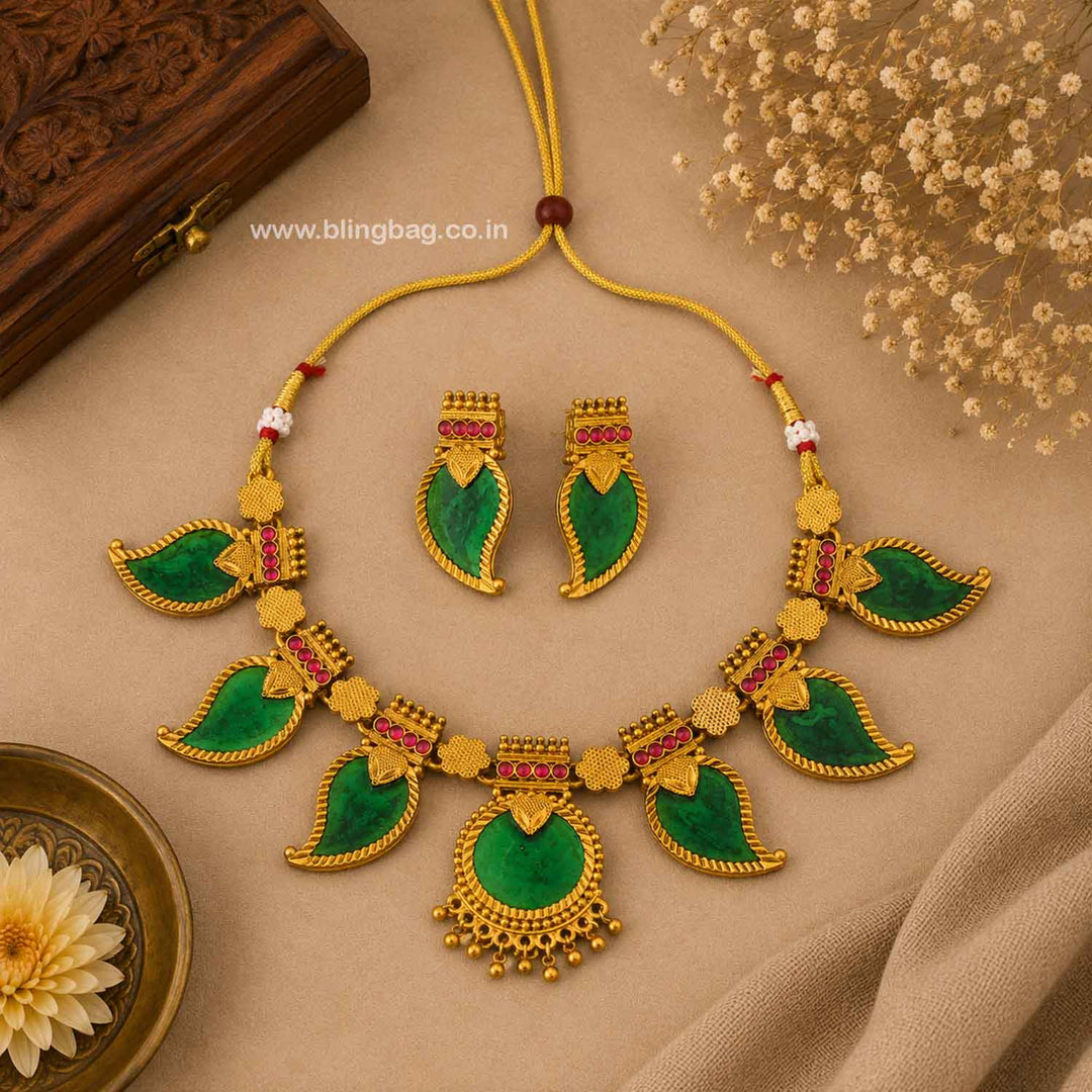Multicolor Kaverii Antique Jewellery Set- New Arrival